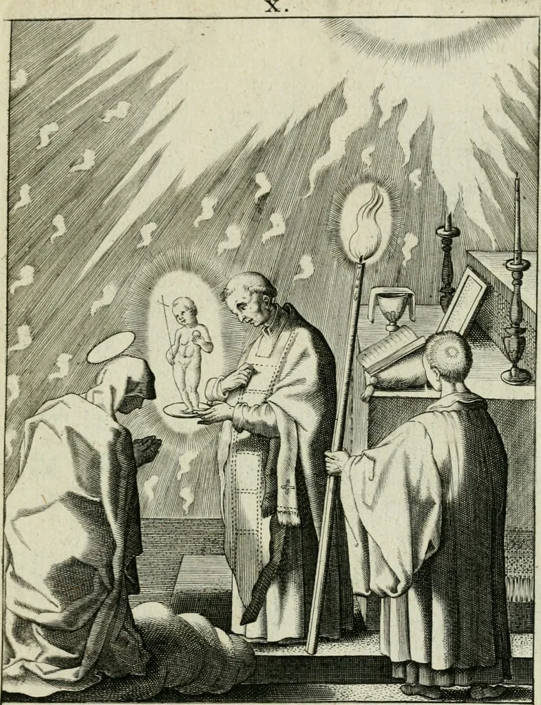 An illustration from D. Catharinae Senensis virginis Ss.mae Ord. Praedicatorum vita ac miracula selectiora formis aeneis expressa, 1603, leaf 30