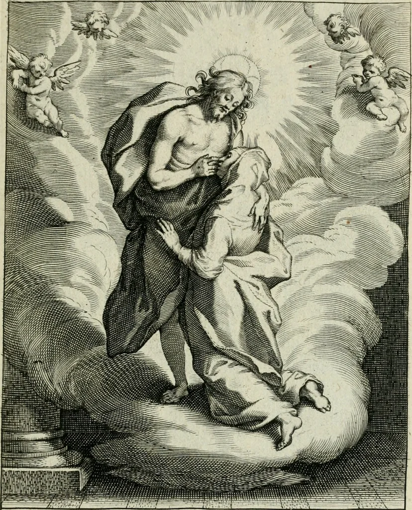An illustration from D. Catharinae Senensis virginis Ss.mae Ord. Praedicatorum vita ac miracula selectiora formis aeneis expressa, 1603, leaf 40