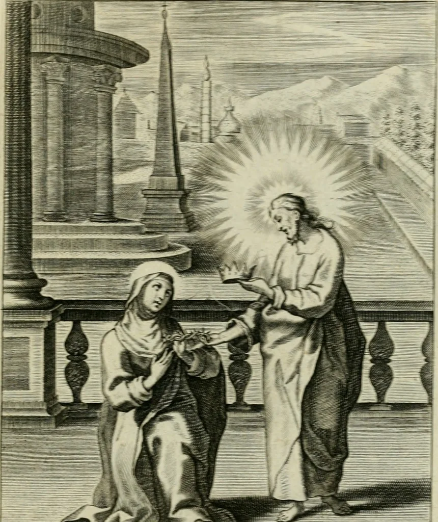 An illustration from D. Catharinae Senensis virginis Ss.mae Ord. Praedicatorum vita ac miracula selectiora formis aeneis expressa, 1603, leaf 44
