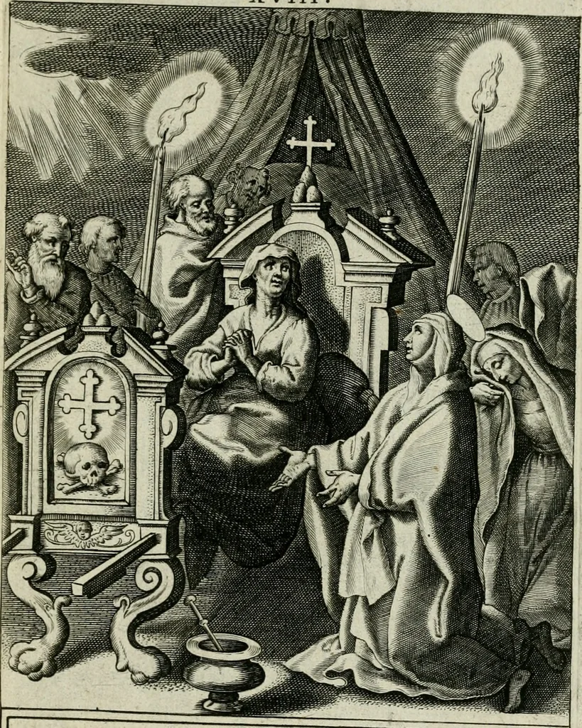 An illustration from D. Catharinae Senensis virginis Ss.mae Ord. Praedicatorum vita ac miracula selectiora formis aeneis expressa, 1603, leaf 46