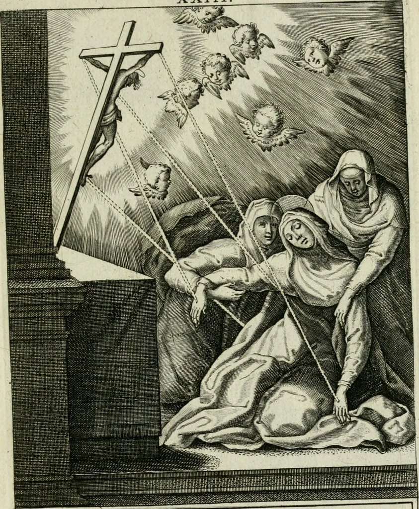 An illustration from D. Catharinae Senensis virginis Ss.mae Ord. Praedicatorum vita ac miracula selectiora formis aeneis expressa, 1603, leaf 56