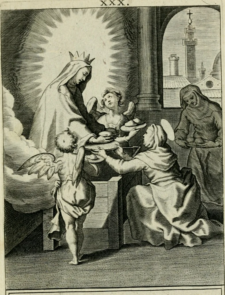 An illustration from D. Catharinae Senensis virginis Ss.mae Ord. Praedicatorum vita ac miracula selectiora formis aeneis expressa, 1603, leaf 70