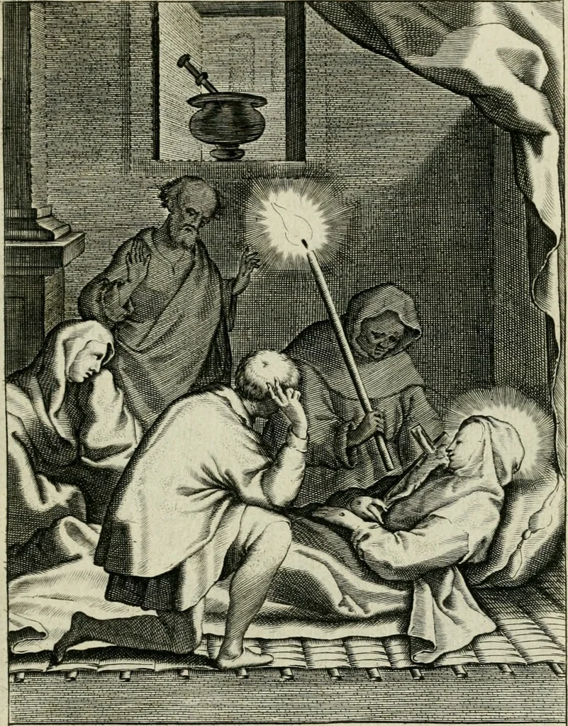 An illustration from D. Catharinae Senensis virginis Ss.mae Ord. Praedicatorum vita ac miracula selectiora formis aeneis expressa, 1603, leaf 72
