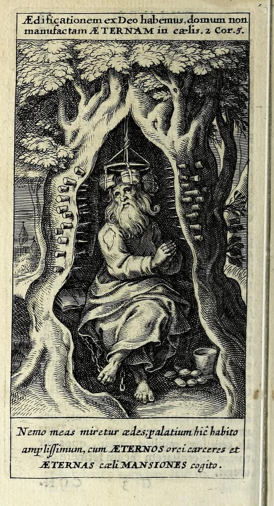 An illustration from De aeternitate considerationes : coram Sermo. vtriusq[ue] Bavariae Duce, S.R.I. Archidapifero, Electore, Maximiliano et Sermâ. coniuge Elisabetha explicatae : eisdem inscriptae et dedicatae, 1631, leaf 108