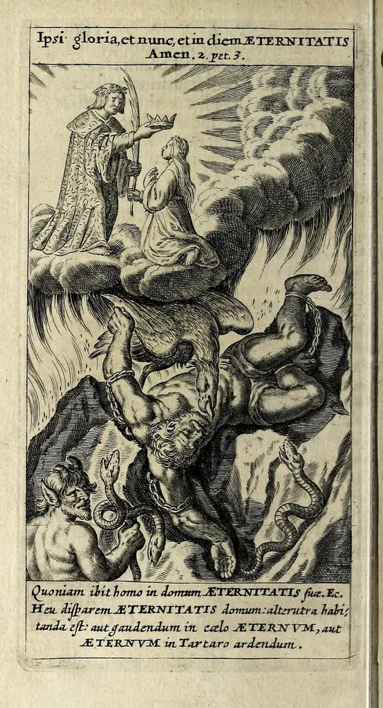 An illustration from De aeternitate considerationes : coram Sermo. vtriusq[ue] Bavariae Duce, S.R.I. Archidapifero, Electore, Maximiliano et Sermâ. coniuge Elisabetha explicatae : eisdem inscriptae et dedicatae, 1631, leaf 168