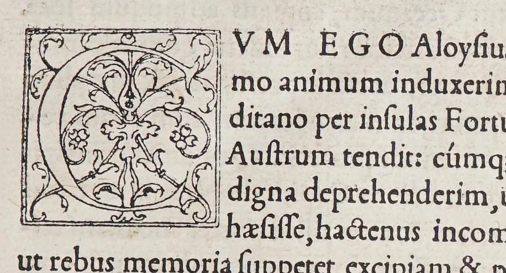 An illustration from De Aloysii Cadamusti Itineribus ad terras incognitas, 1515, leaf 9