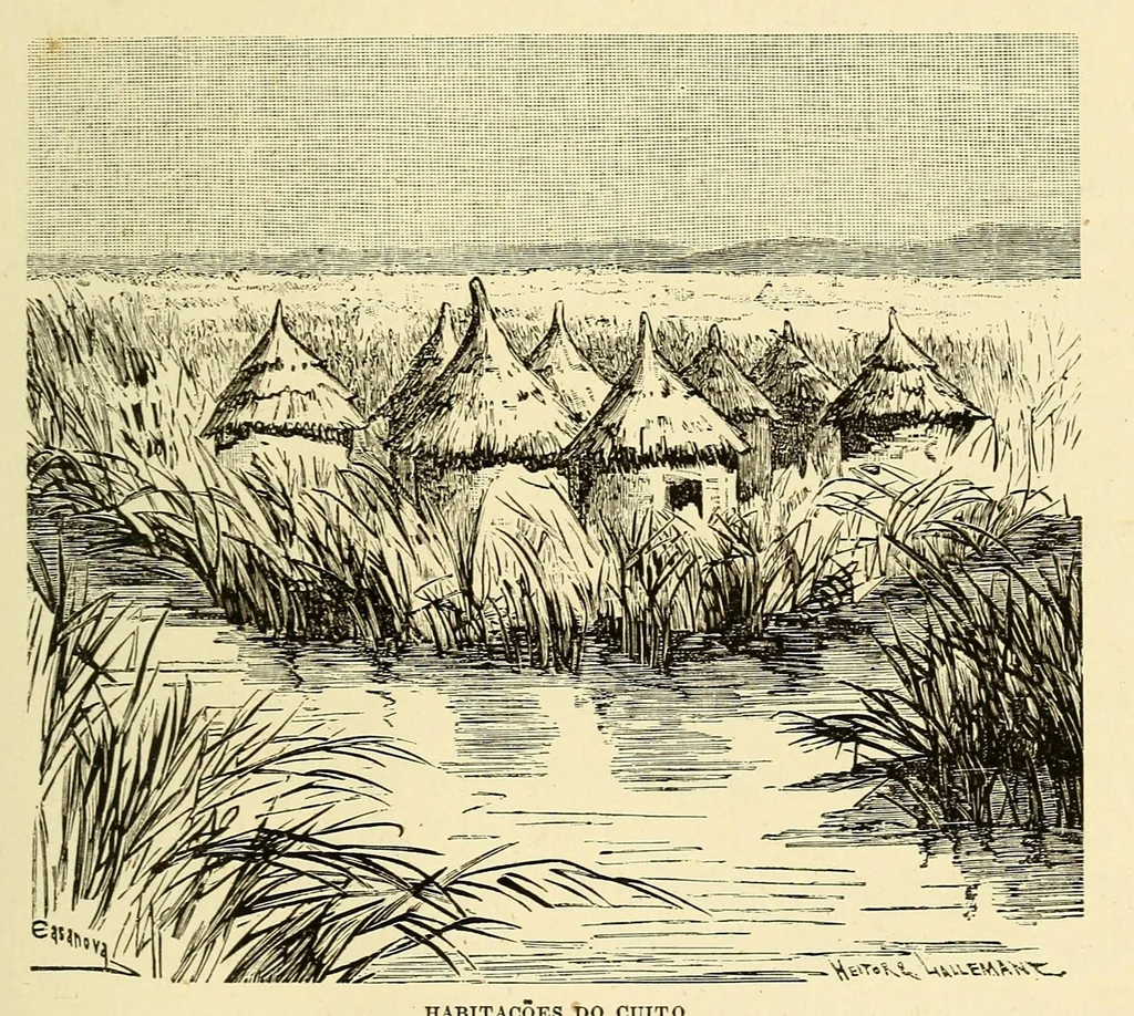 An illustration from De Angola á contra-costa; descripção de uma viagem atravez do continente africano .., 1886, leaf 349