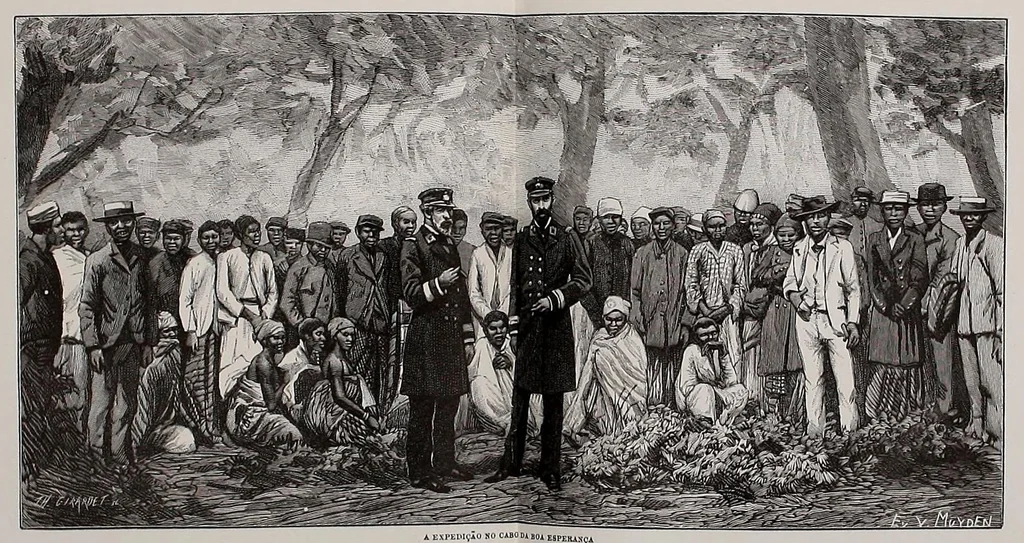 An illustration from De Angola á contra-costa; descripção de uma viagem atravez do continente africano .., 1886, leaf 427