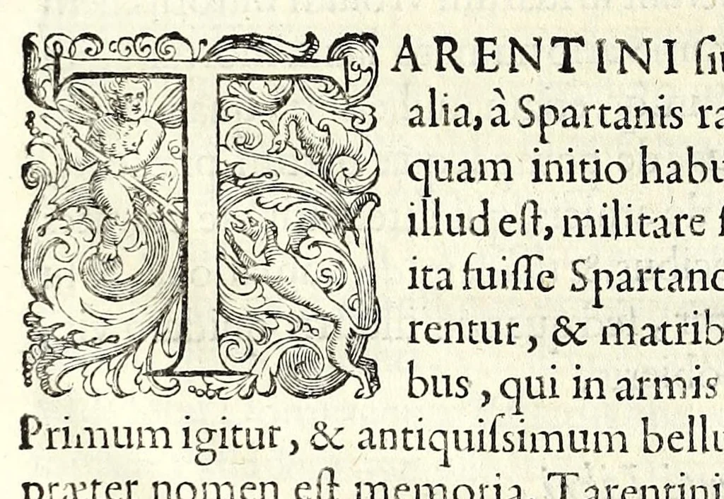 An illustration from De antiqvitate et varia Tarentinorvm fortvna, libri octo, 1589, leaf 128