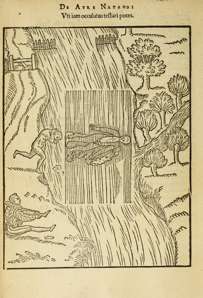 An illustration from De arte natandi libri duo : quorum prior regulas ipsius artis, posterior vero praxin demonstrationemque continet, 1587, leaf 66