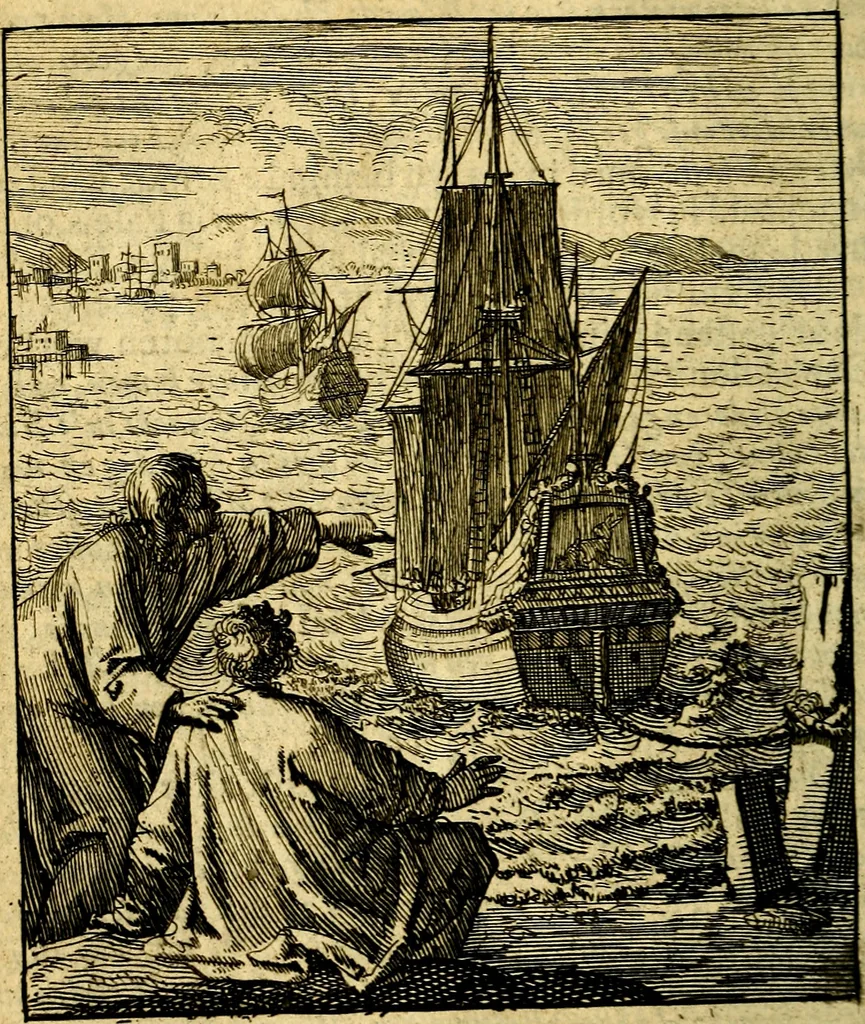 An illustration from De beginselen van Gods koninkryk in den mensch : uytgedrukt in verscheide zinne-beelden : als mede een Alleenspraake met God : benevens eenige Stigtelyke rymen, 1738, leaf 111