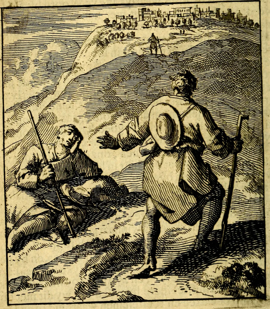 An illustration from De beginselen van Gods koninkryk in den mensch : uytgedrukt in verscheide zinne-beelden : als mede een Alleenspraake met God : benevens eenige Stigtelyke rymen, 1738, leaf 117