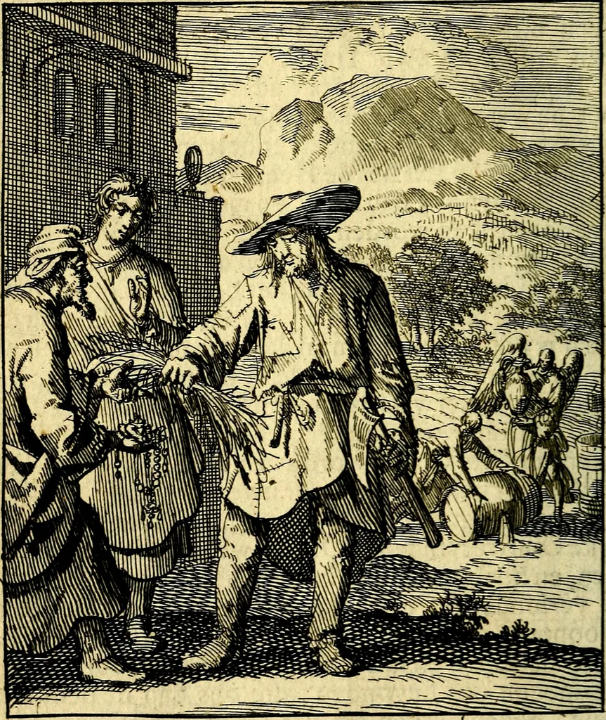 An illustration from De beginselen van Gods koninkryk in den mensch : uytgedrukt in verscheide zinne-beelden : als mede een Alleenspraake met God : benevens eenige Stigtelyke rymen, 1738, leaf 153