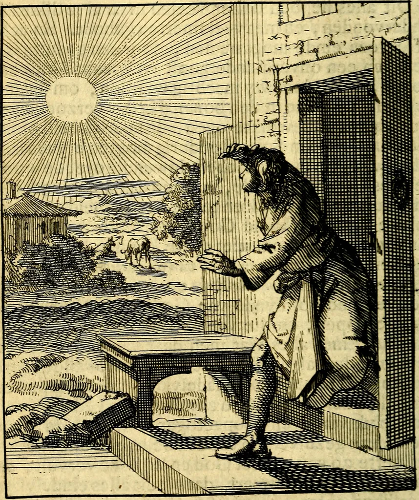 An illustration from De beginselen van Gods koninkryk in den mensch : uytgedrukt in verscheide zinne-beelden : als mede een Alleenspraake met God : benevens eenige Stigtelyke rymen, 1738, leaf 159