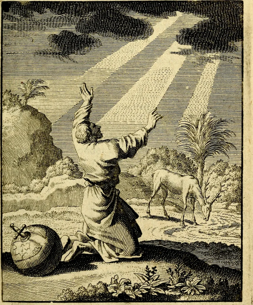 An illustration from De beginselen van Gods koninkryk in den mensch : uytgedrukt in verscheide zinne-beelden : als mede een Alleenspraake met God : benevens eenige Stigtelyke rymen, 1738, leaf 182