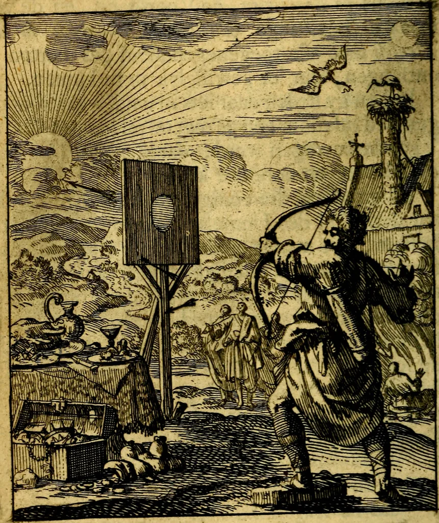 An illustration from De beginselen van Gods koninkryk in den mensch : uytgedrukt in verscheide zinne-beelden : als mede een Alleenspraake met God : benevens eenige Stigtelyke rymen, 1738, leaf 21