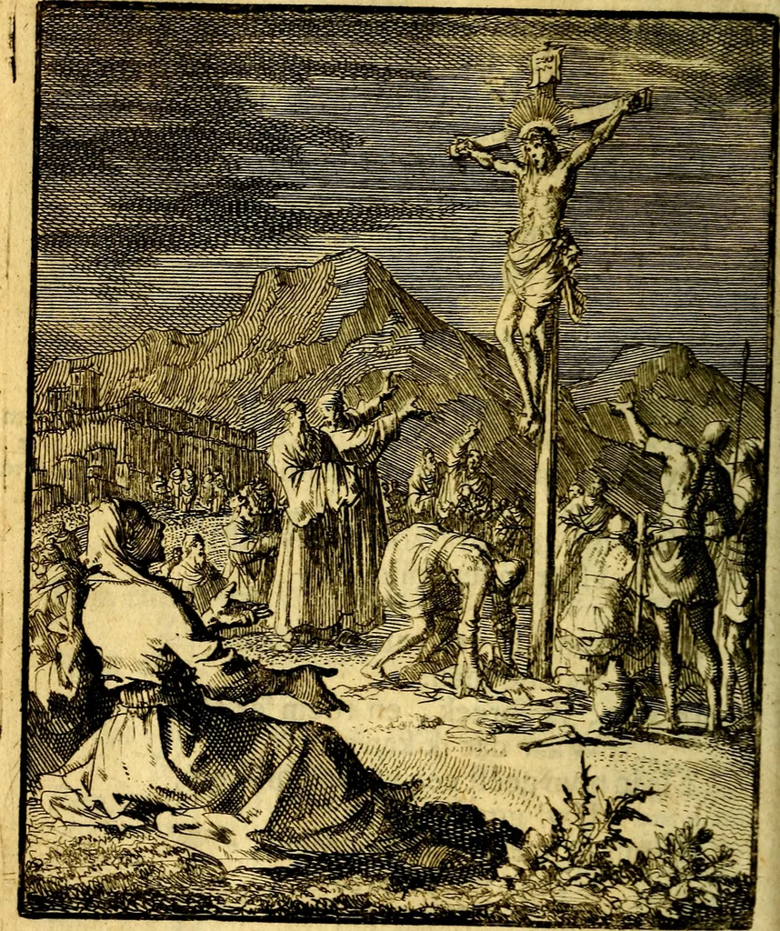 An illustration from De beginselen van Gods koninkryk in den mensch : uytgedrukt in verscheide zinne-beelden : als mede een Alleenspraake met God : benevens eenige Stigtelyke rymen, 1738, leaf 285