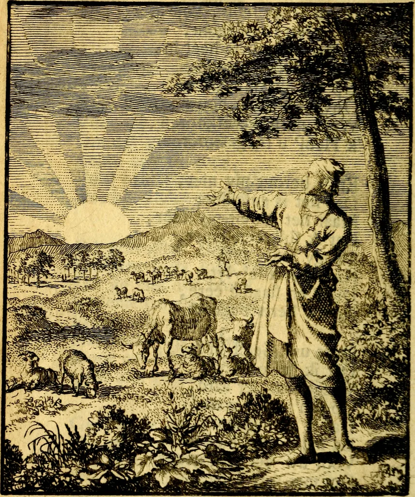 An illustration from De beginselen van Gods koninkryk in den mensch : uytgedrukt in verscheide zinne-beelden : als mede een Alleenspraake met God : benevens eenige Stigtelyke rymen, 1738, leaf 297