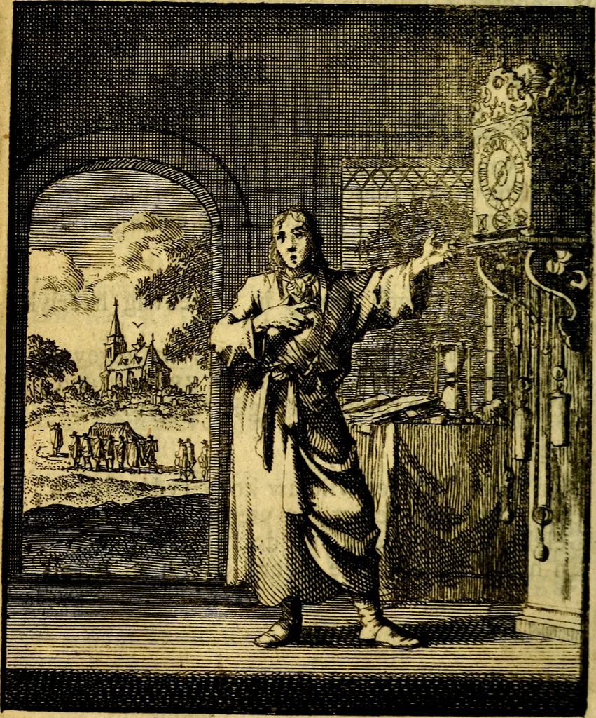 An illustration from De beginselen van Gods koninkryk in den mensch : uytgedrukt in verscheide zinne-beelden : als mede een Alleenspraake met God : benevens eenige Stigtelyke rymen, 1738, leaf 381