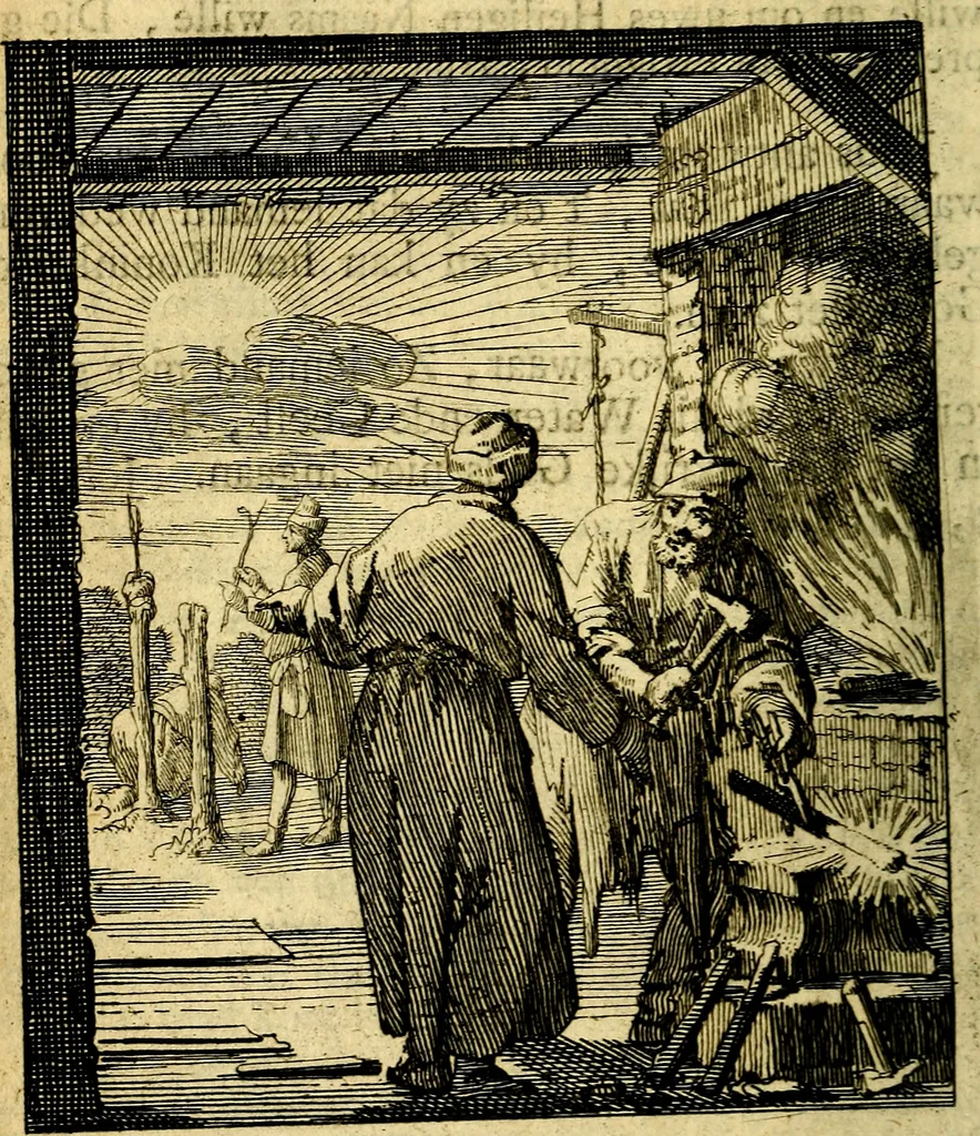 An illustration from De beginselen van Gods koninkryk in den mensch : uytgedrukt in verscheide zinne-beelden : als mede een Alleenspraake met God : benevens eenige Stigtelyke rymen, 1738, leaf 39