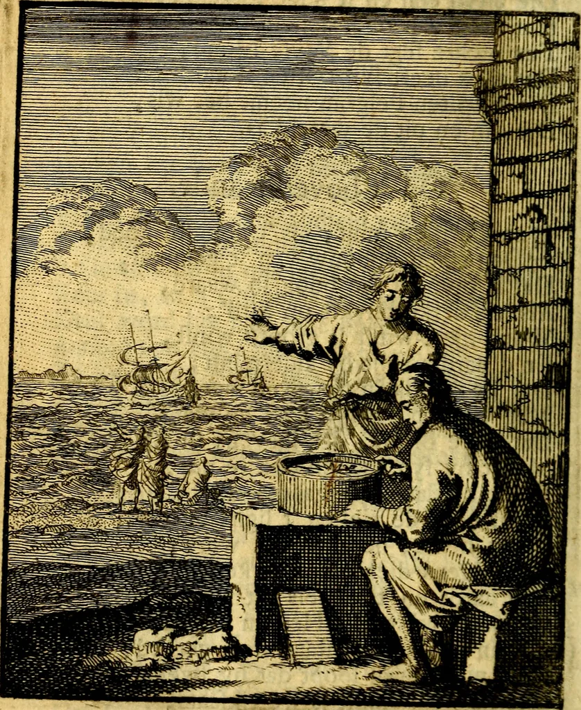 An illustration from De beginselen van Gods koninkryk in den mensch : uytgedrukt in verscheide zinne-beelden : als mede een Alleenspraake met God : benevens eenige Stigtelyke rymen, 1738, leaf 399
