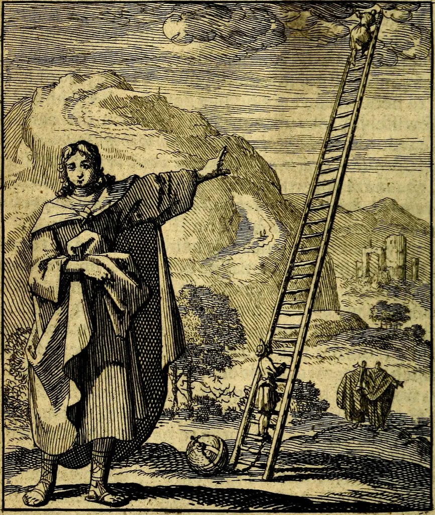 An illustration from De beginselen van Gods koninkryk in den mensch : uytgedrukt in verscheide zinne-beelden : als mede een Alleenspraake met God : benevens eenige Stigtelyke rymen, 1738, leaf 69