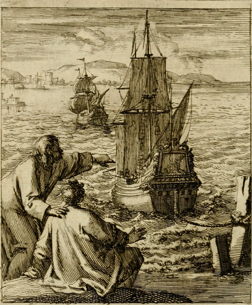 An illustration from De beginselen van Gods koninkryk in den mensch : uitgedrukt in zinnebeelden, 1689, leaf 111