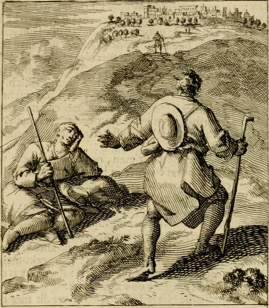 An illustration from De beginselen van Gods koninkryk in den mensch : uitgedrukt in zinnebeelden, 1689, leaf 117