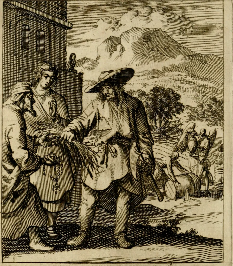 An illustration from De beginselen van Gods koninkryk in den mensch : uitgedrukt in zinnebeelden, 1689, leaf 153