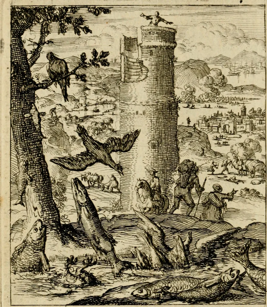 An illustration from De beginselen van Gods koninkryk in den mensch : uitgedrukt in zinnebeelden, 1689, leaf 27