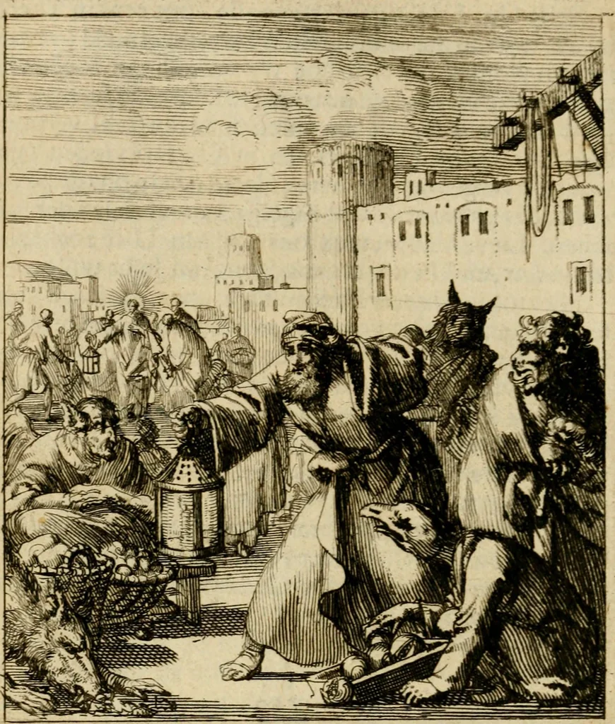 An illustration from De beginselen van Gods koninkryk in den mensch : uitgedrukt in zinnebeelden, 1689, leaf 33