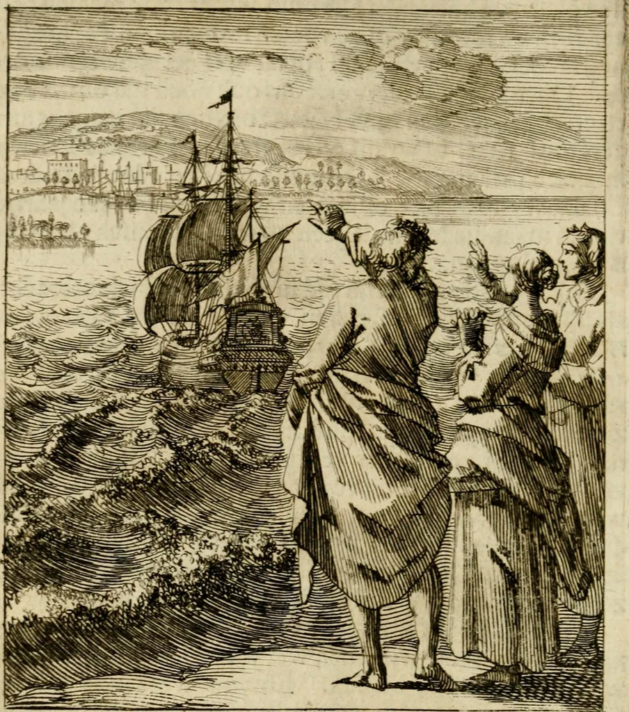 An illustration from De beginselen van Gods koninkryk in den mensch : uitgedrukt in zinnebeelden, 1689, leaf 75