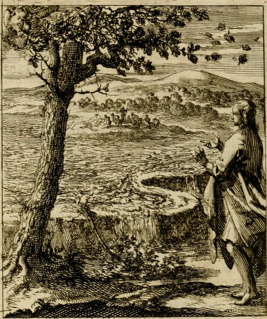 An illustration from De beginselen van Gods koninkryk in den mensch : uitgedrukt in zinnebeelden, 1689, leaf 99