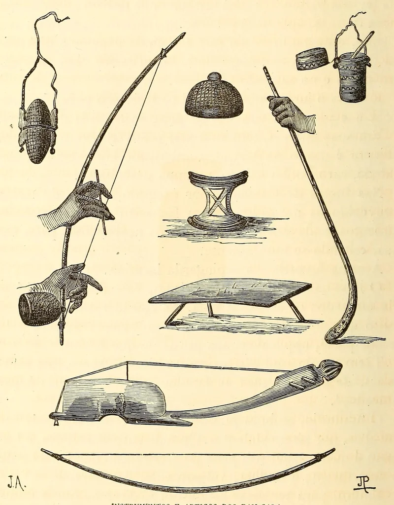 An illustration from De Benguella ás terras de Iácca; descripção de uma viagem na Africa central e occidental. Comprehendendo narrações, aventuras, e estudos importantes sobre as cabeceiras dos rios Cu-nene, Cu-bango, Lu-ando, Cu-anza e Cu-ango, e de grande parte do curso dos dois ultimos; alem da descoberta dos rios Hamba, Cauali, Sussa e Cu-gho, e larga noticia sobre as terras de Quiteca, N'bungo, Sosso, Futa, e Iácca, 1881, leaf 386