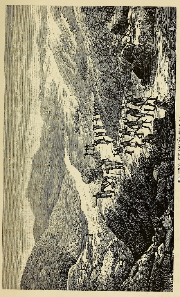 An illustration from De Benguella ás terras de Iácca; descripção de uma viagem na Africa central e occidental. Comprehendendo narrações, aventuras, e estudos importantes sobre as cabeceiras dos rios Cu-nene, Cu-bango, Lu-ando, Cu-anza e Cu-ango, e de grande parte do curso dos dois ultimos; alem da descoberta dos rios Hamba, Cauali, Sussa e Cu-gho, e larga noticia sobre as terras de Quiteca, N'bungo, Sosso, Futa, e Iácca, 1881, leaf 173