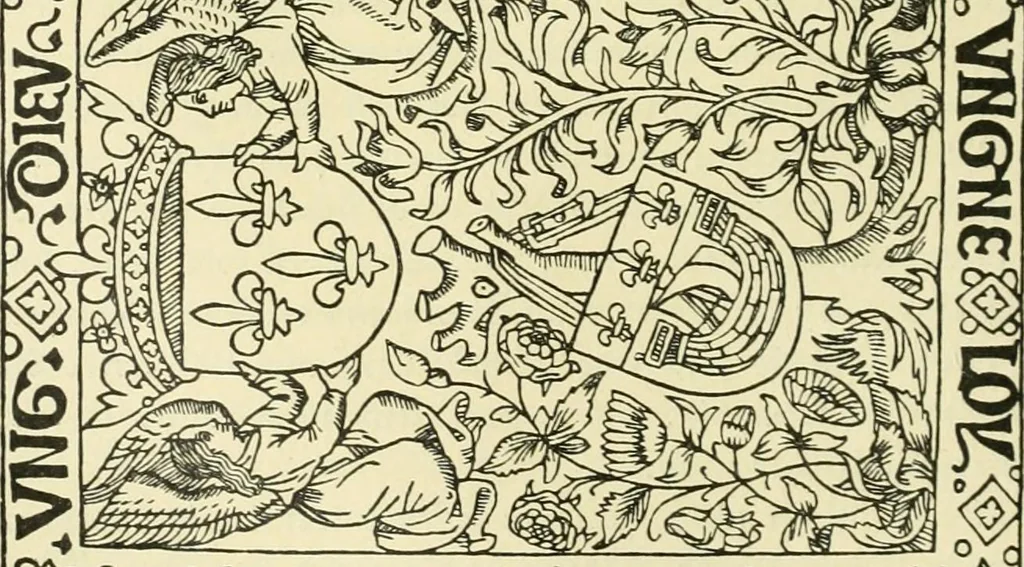 An illustration from Débuts de l'imprimerie en France. L'Imprimerie nationale. L'Hôtel de Rohan, 1905, leaf 56
