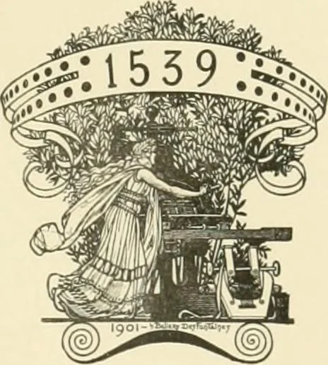 An illustration from Débuts de l'imprimerie en France. L'Imprimerie nationale. L'Hôtel de Rohan, 1905, leaf 7