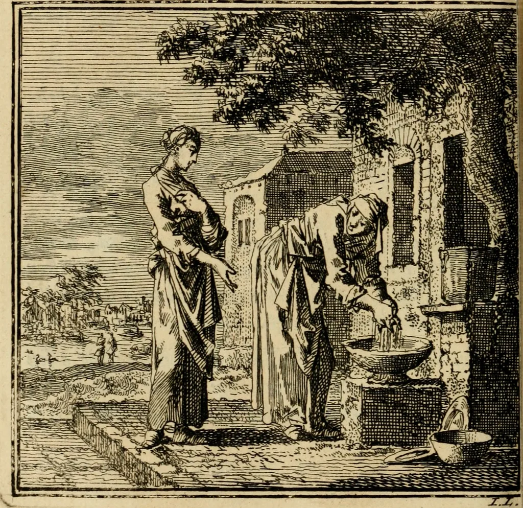 An illustration from De bykorf des gemoeds : honing zaamelende uit allerley bloemen : vervattende over de honderd konstige figuuren : met godlyke spreuken en stichtelyke verzen, 1711, leaf 181