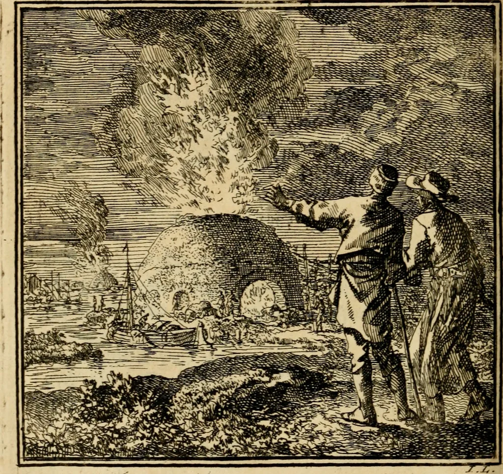 An illustration from De bykorf des gemoeds : honing zaamelende uit allerley bloemen : vervattende over de honderd konstige figuuren : met godlyke spreuken en stichtelyke verzen, 1711, leaf 201