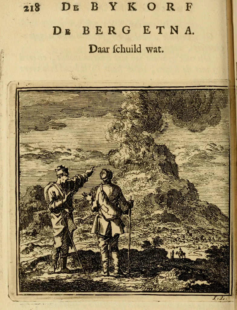 An illustration from De bykorf des gemoeds : honing zaamelende uit allerley bloemen : vervattende over de honderd konstige figuuren : met godlyke spreuken en stichtelyke verzen, 1711, leaf 233