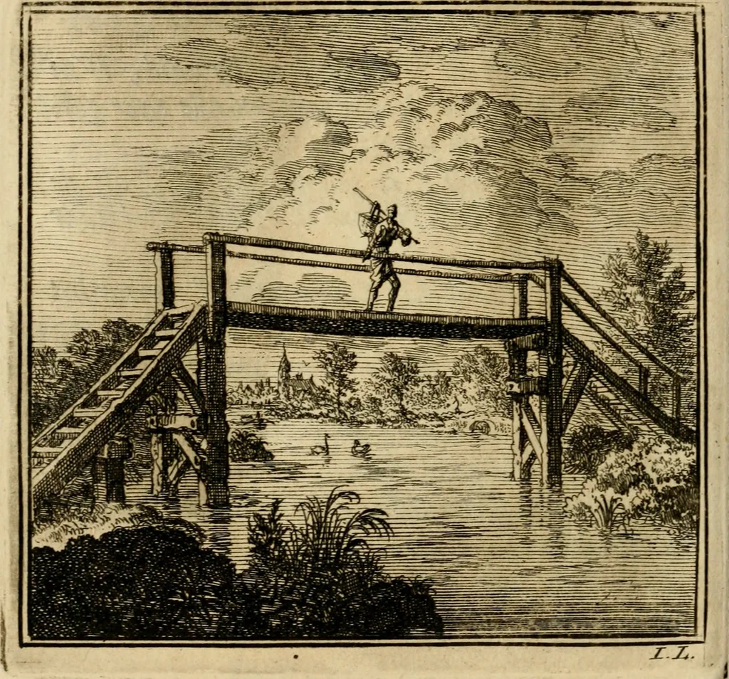 An illustration from De bykorf des gemoeds : honing zaamelende uit allerley bloemen : vervattende over de honderd konstige figuuren : met godlyke spreuken en stichtelyke verzen, 1711, leaf 25