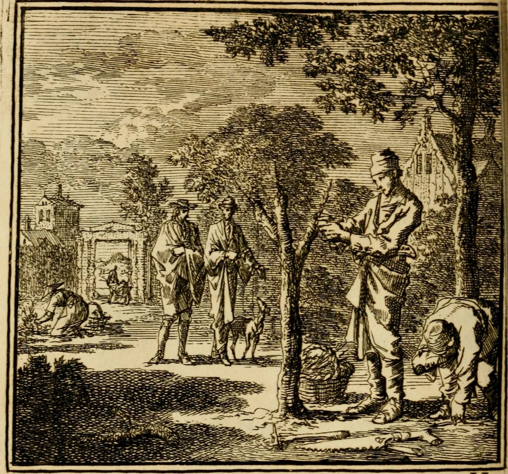 An illustration from De bykorf des gemoeds : honing zaamelende uit allerley bloemen : vervattende over de honderd konstige figuuren : met godlyke spreuken en stichtelyke verzen, 1711, leaf 289