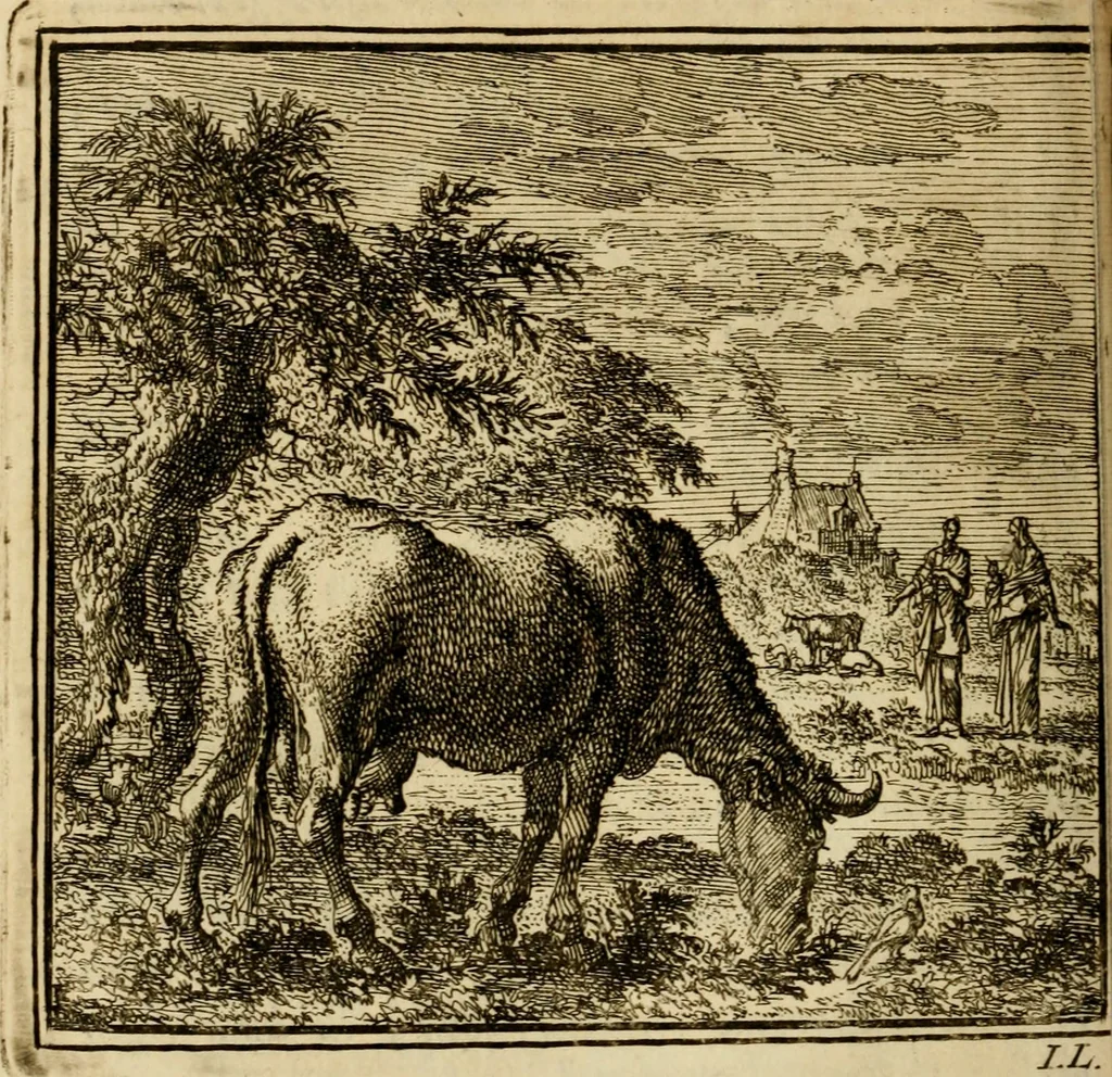 An illustration from De bykorf des gemoeds : honing zaamelende uit allerley bloemen : vervattende over de honderd konstige figuuren : met godlyke spreuken en stichtelyke verzen, 1711, leaf 293