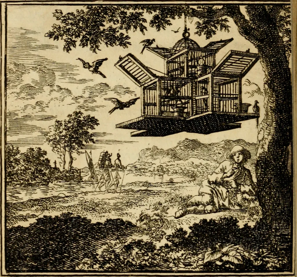 An illustration from De bykorf des gemoeds : honing zaamelende uit allerley bloemen : vervattende over de honderd konstige figuuren : met godlyke spreuken en stichtelyke verzen, 1711, leaf 309