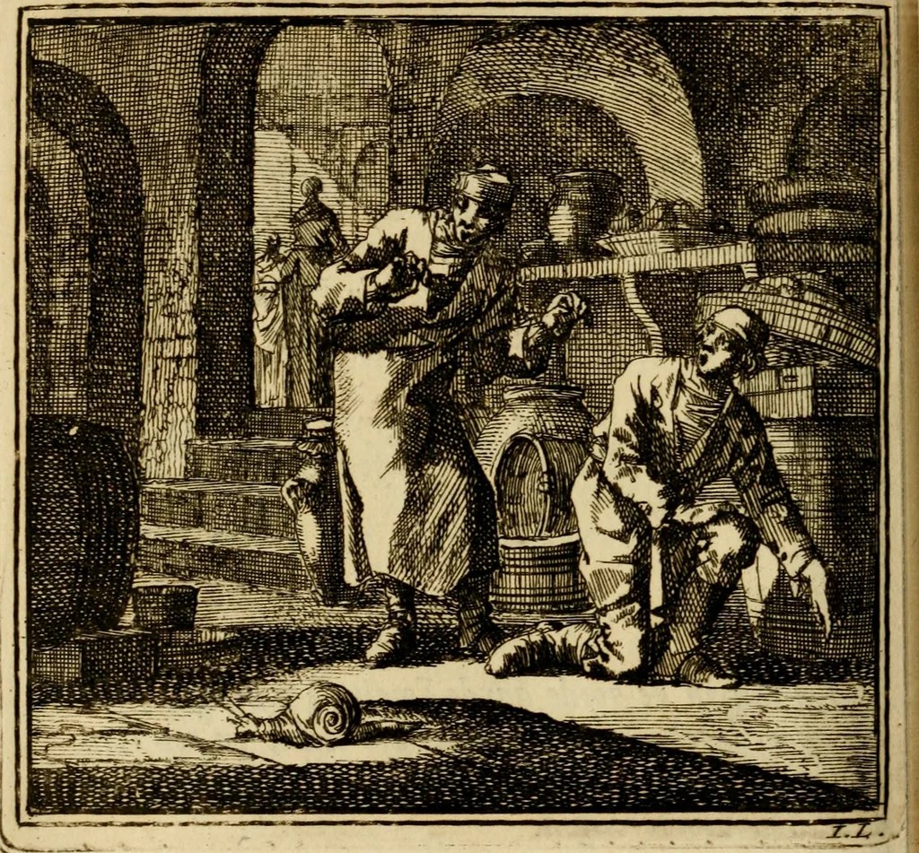 An illustration from De bykorf des gemoeds : honing zaamelende uit allerley bloemen : vervattende over de honderd konstige figuuren : met godlyke spreuken en stichtelyke verzen, 1711, leaf 329
