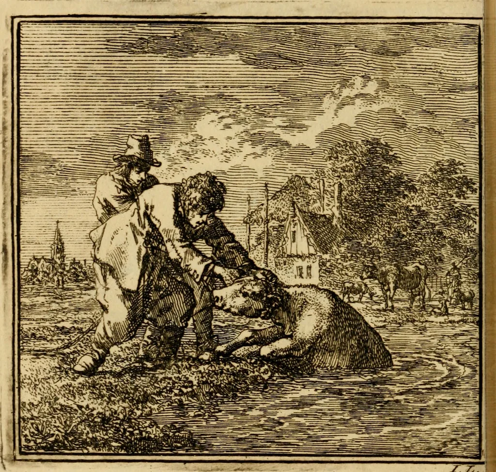 An illustration from De bykorf des gemoeds : honing zaamelende uit allerley bloemen : vervattende over de honderd konstige figuuren : met godlyke spreuken en stichtelyke verzen, 1711, leaf 345