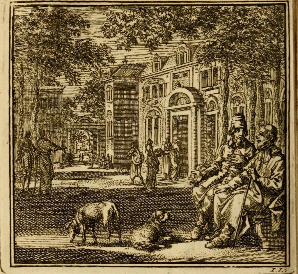 An illustration from De bykorf des gemoeds : honing zaamelende uit allerley bloemen : vervattende over de honderd konstige figuuren : met godlyke spreuken en stichtelyke verzen, 1711, leaf 349