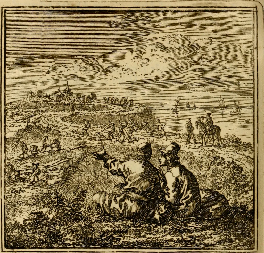 An illustration from De bykorf des gemoeds : honing zaamelende uit allerley bloemen : vervattende over de honderd konstige figuuren : met godlyke spreuken en stichtelyke verzen, 1711, leaf 365