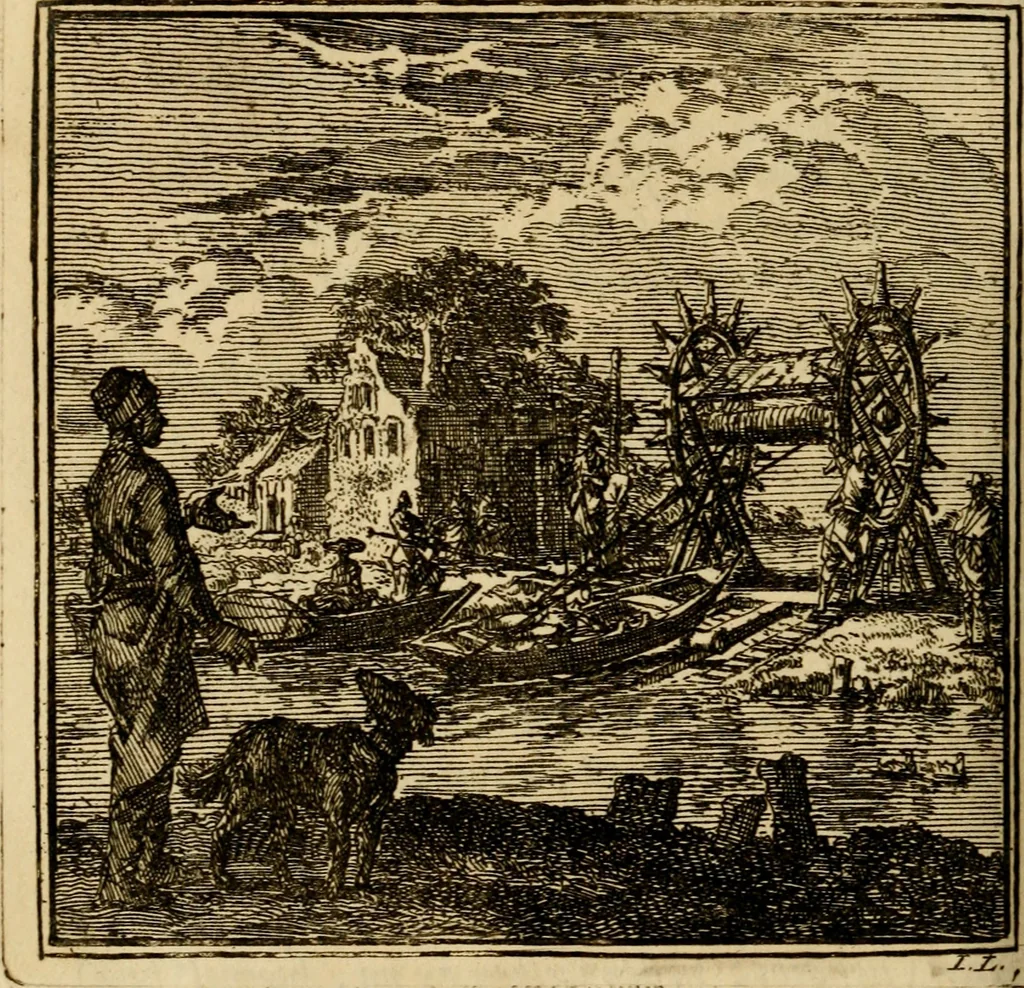 An illustration from De bykorf des gemoeds : honing zaamelende uit allerley bloemen : vervattende over de honderd konstige figuuren : met godlyke spreuken en stichtelyke verzen, 1711, leaf 393