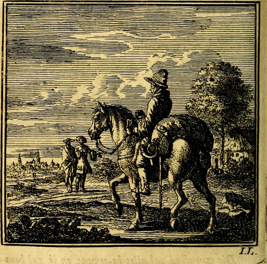 An illustration from De Bykorf des Gemoeds : Honing zaamelende uit allerley Bloemen, 1711, leaf 113